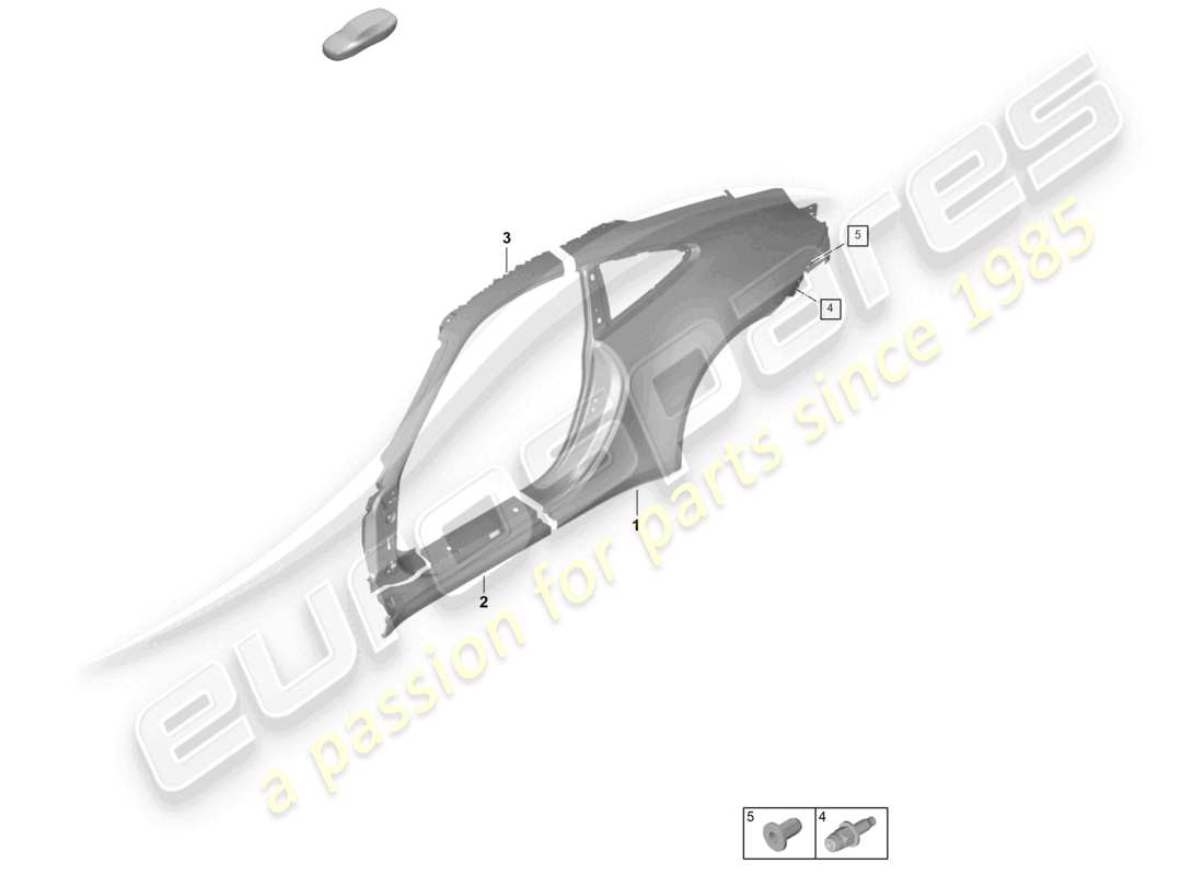 porsche 2022 (992-1 gt3/rs/st) side part outer gt3 part diagram