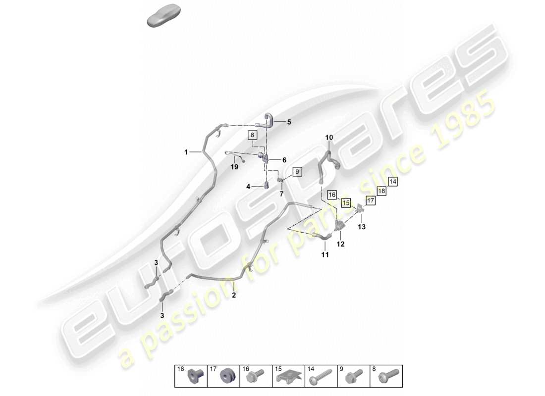 porsche 2022 (992-1 turbo / s) coolant cooling system heater part diagram