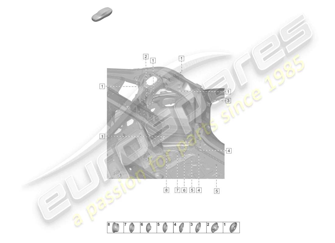 porsche 2021 (992-1 turbo / s) plugs for body front car body wheel housing part diagram