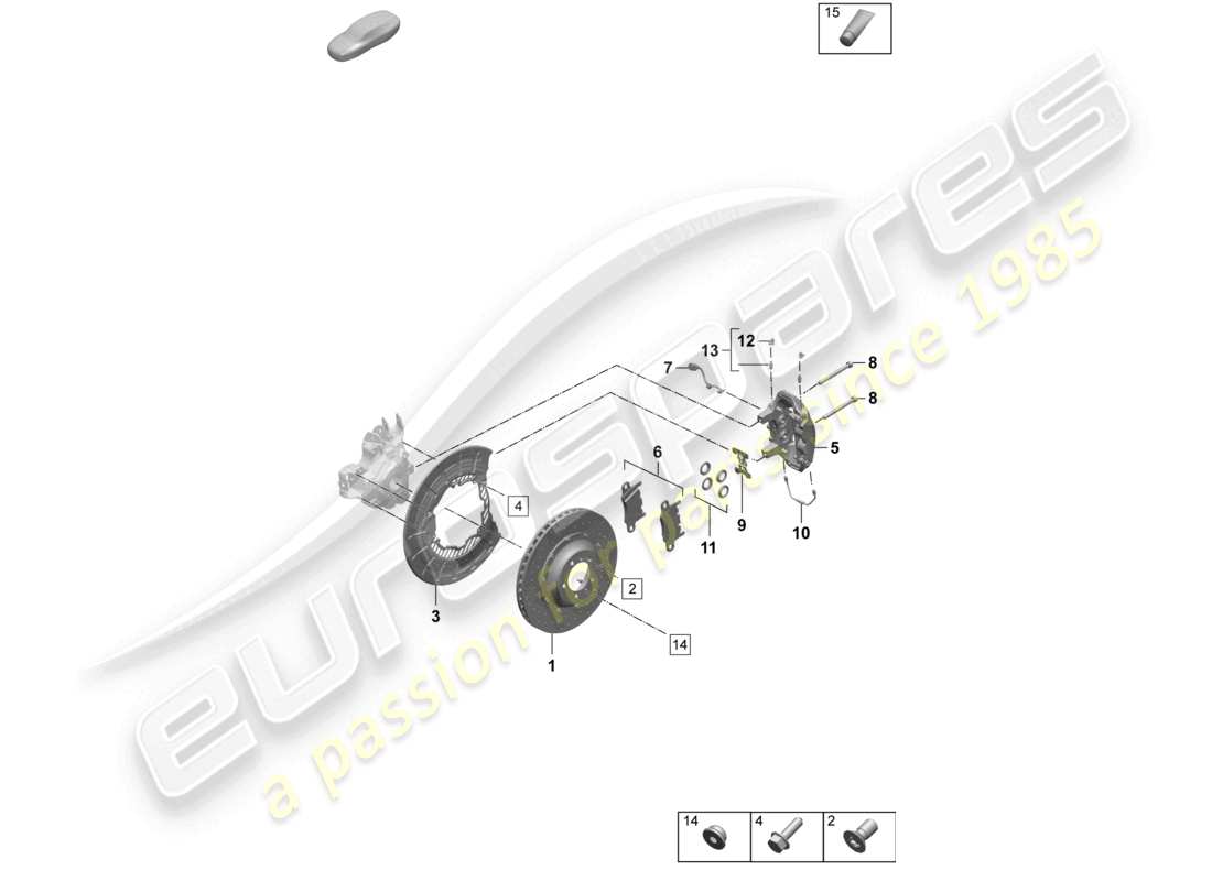 porsche 2026 (taycan 9j1-2) disc brake 19 rear axle neodyme part diagram