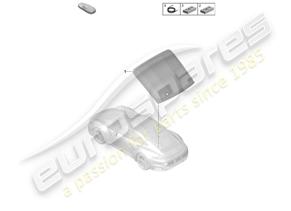 porsche 2026 (992-2 turbo / s) rear window part diagram