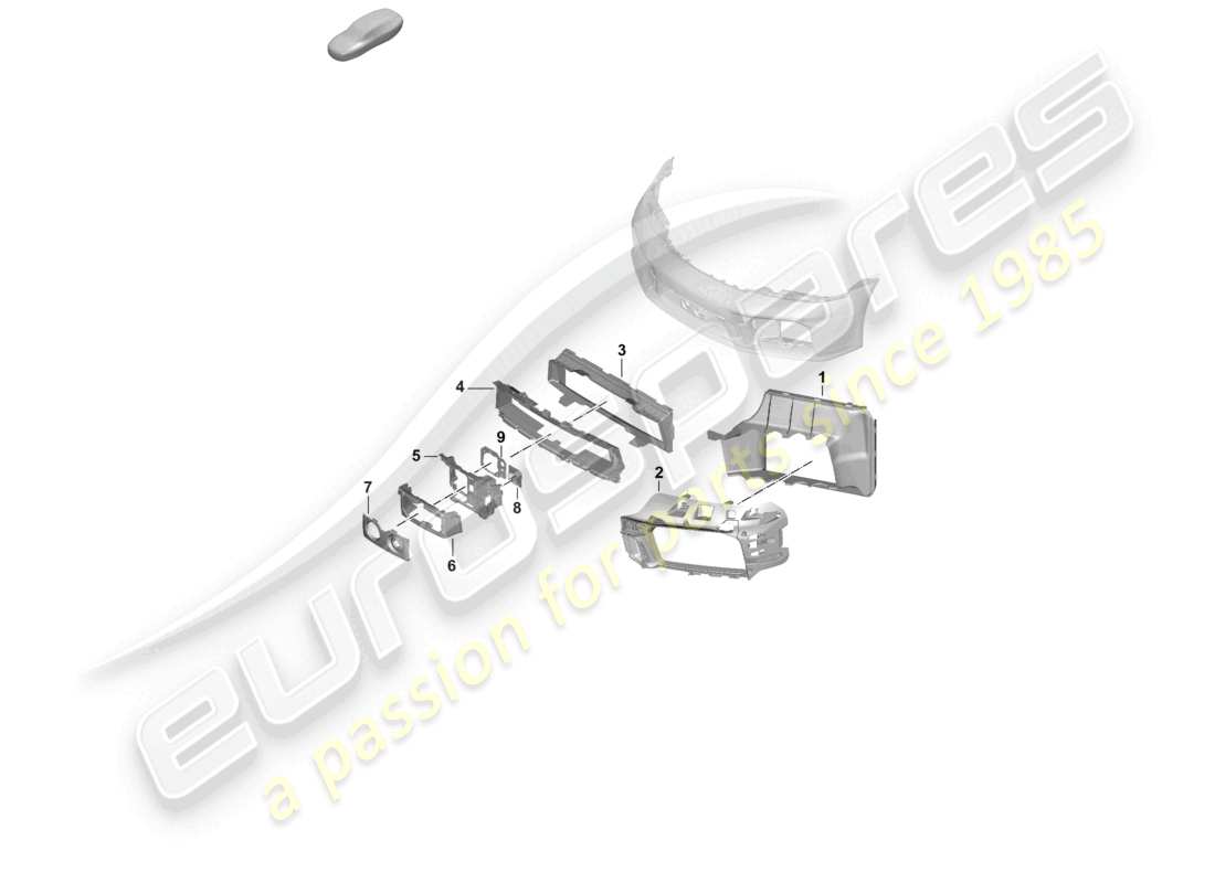 porsche 2025 (992-2) bumper front air guide and individual parts part diagram