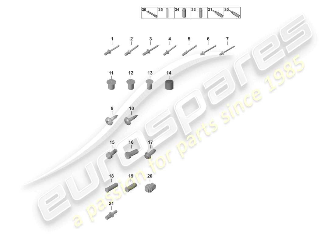porsche 2025 (992-2) fasteners car body part diagram
