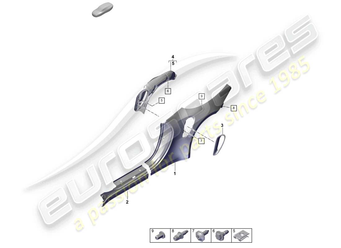 porsche 2026 (992-2 turbo / s) side part cabriolet part diagram
