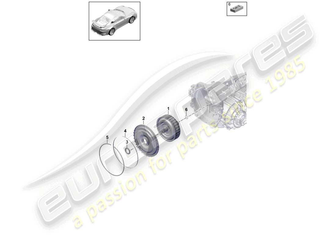 porsche 2021 (991-2 r/gt3/rs) - pdk - gearbox clutch for dual clutch gearbox part diagram