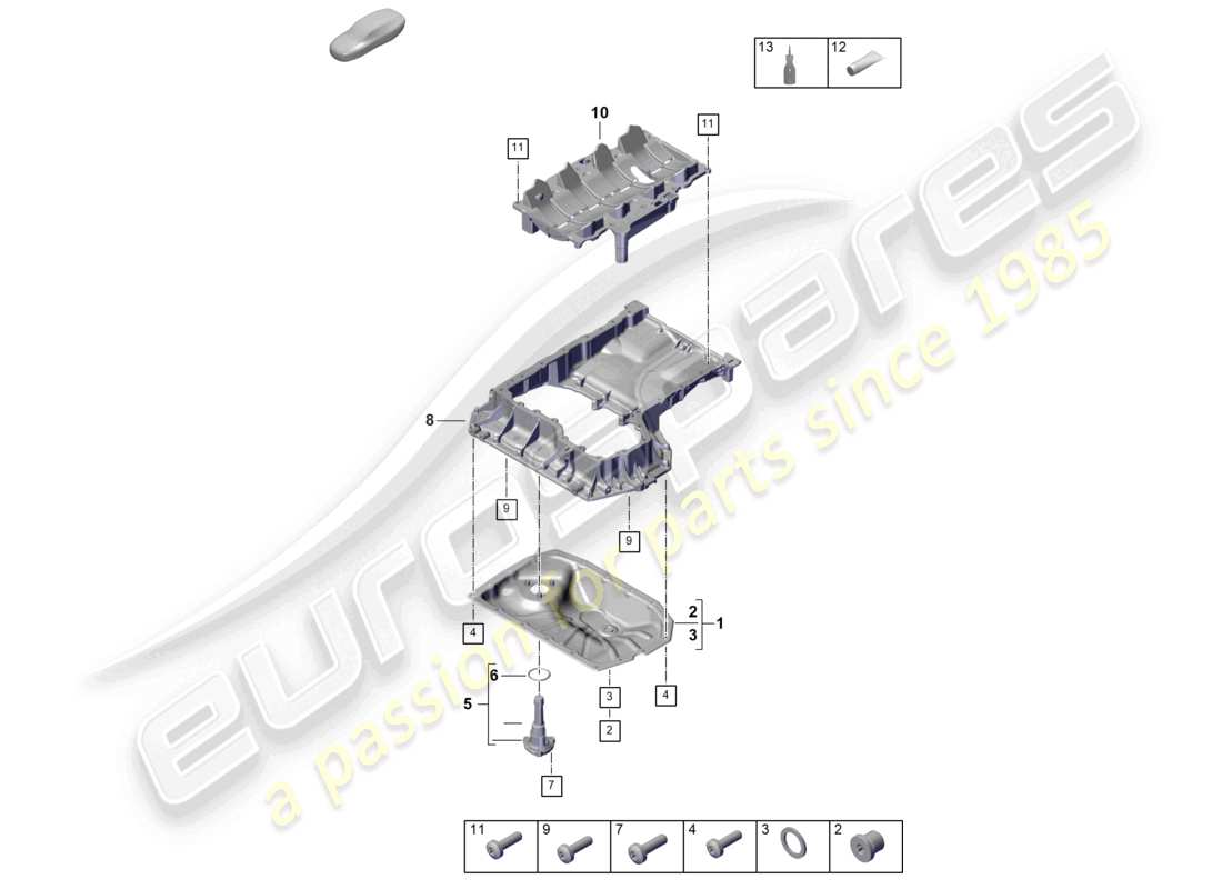 porsche 2025 (cayenne e3 pa) oil-conducting housing oil sump part diagram