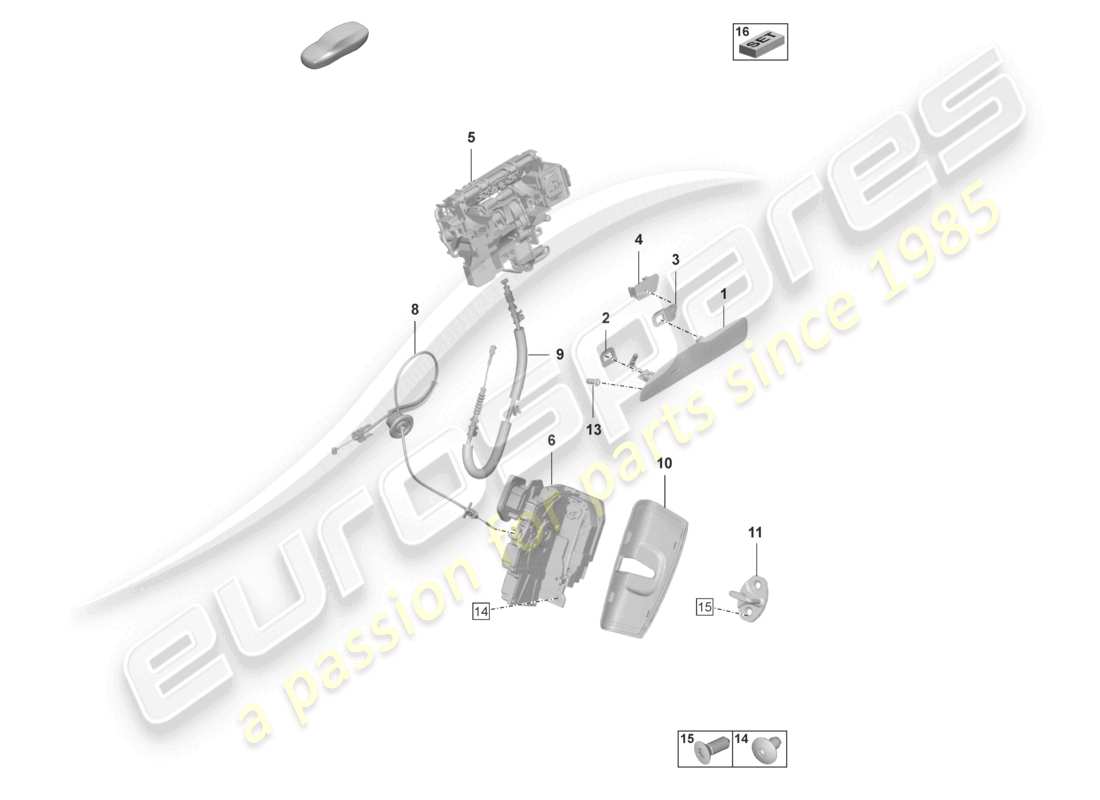 porsche 2023 (taycan 9j1-1) door handles rear door lock part diagram