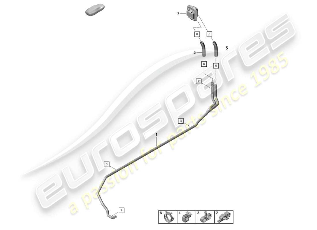 porsche 2026 (718 boxster spyder) heater supply pipe return line part diagram