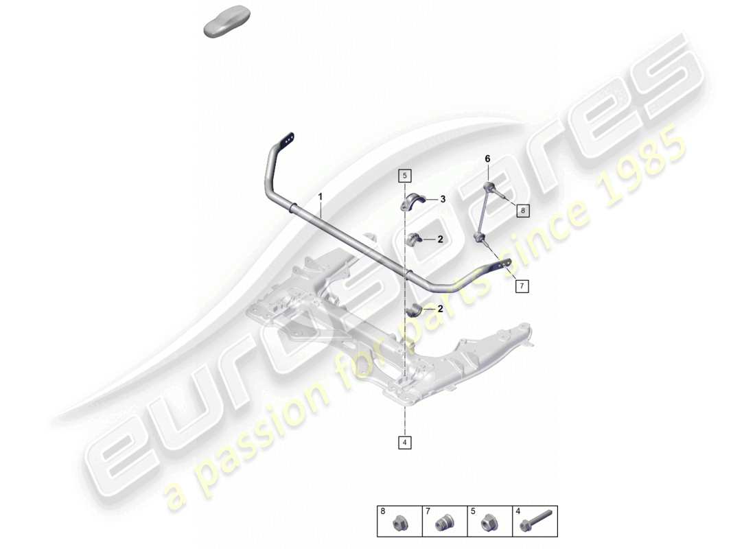 porsche 2023 (718 boxster spyder) anti-roll bar part diagram