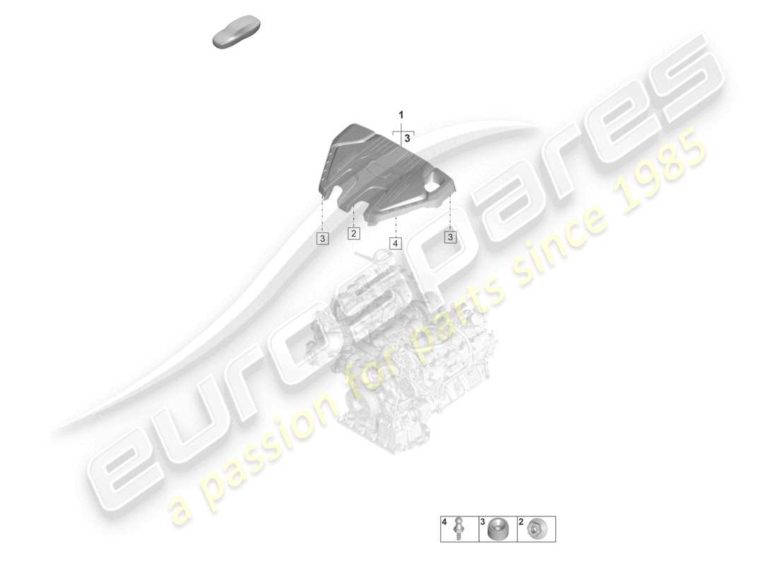 porsche 2026 (panamera 976) engine cover part diagram