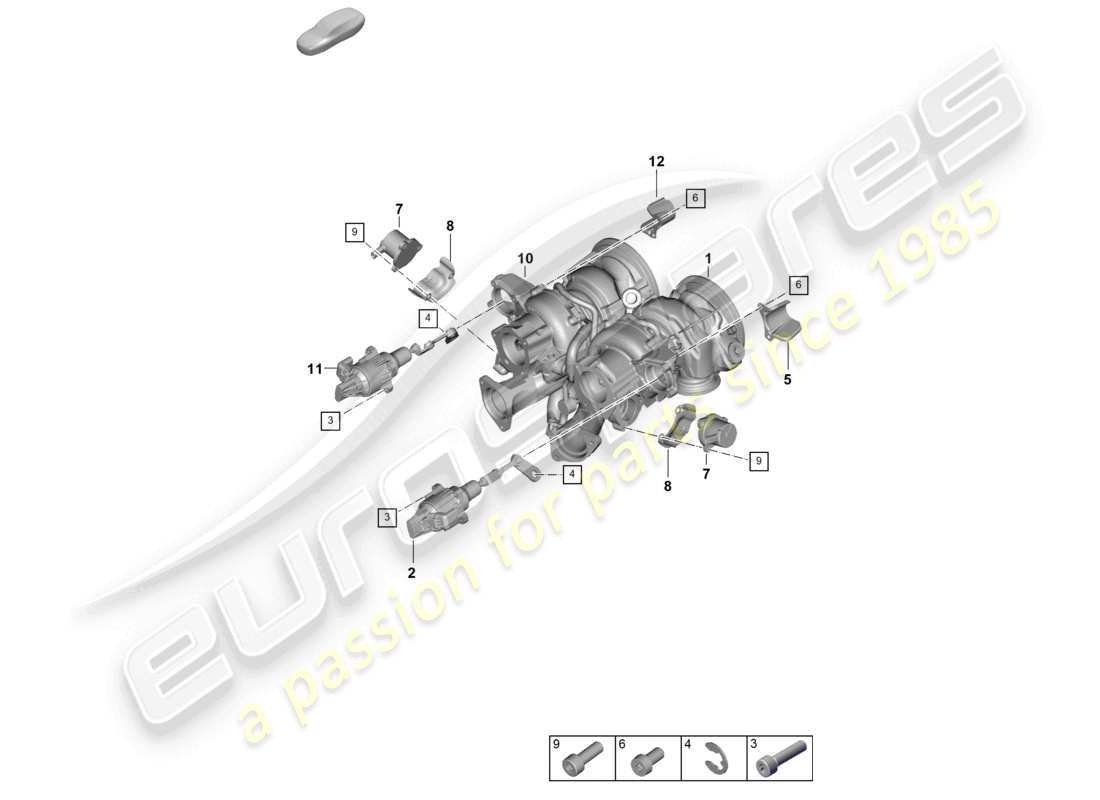porsche 2026 (cayenne e3 pa) exhaust gas turbocharger individual parts parts diagram