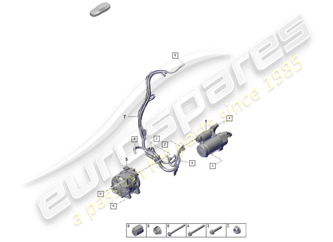 porsche 2024 (cayenne e3 pa) starter alternator part diagram