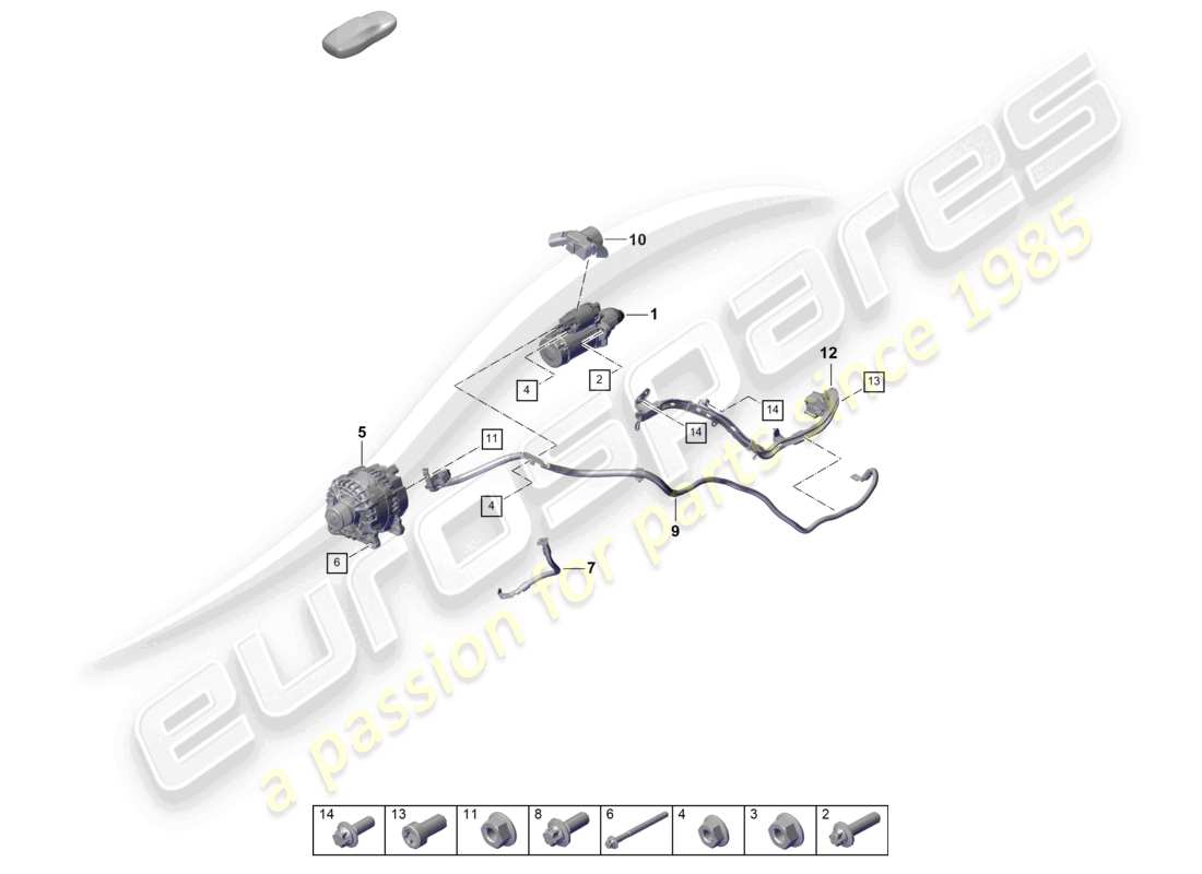 porsche 2026 (992-2) starter alternator part diagram