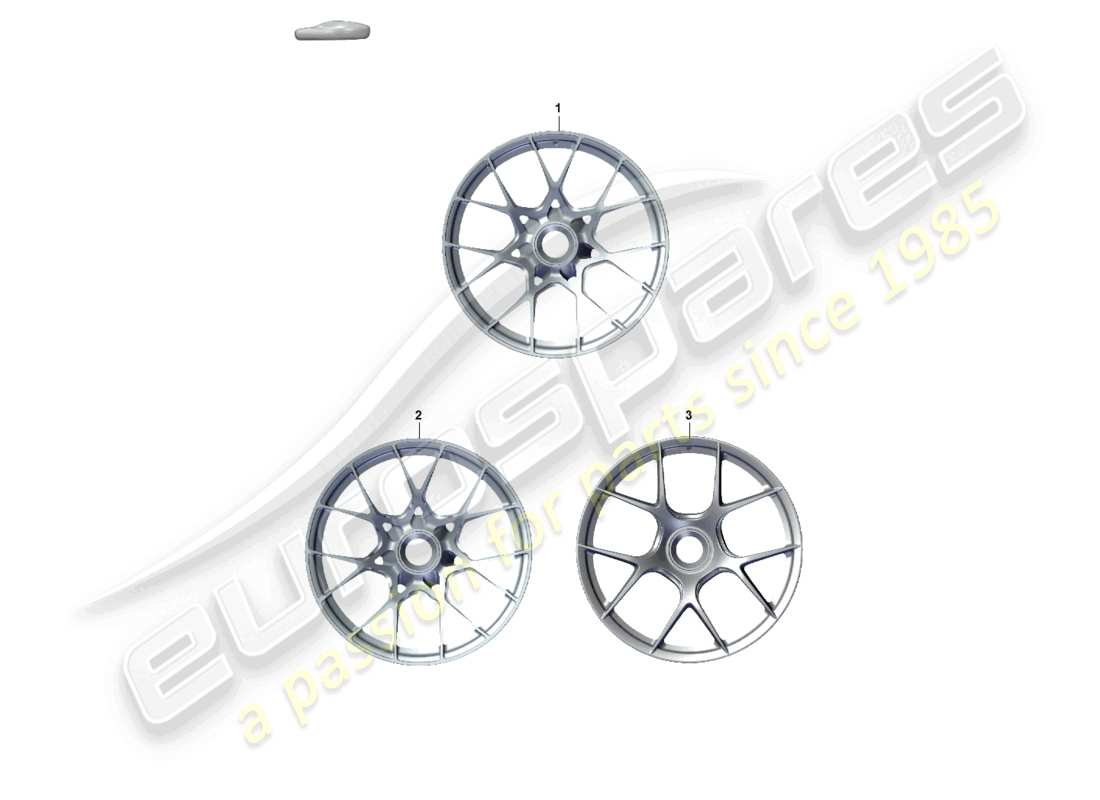 porsche 2023 (992-1 gt3/rs/st) alloy wheel central locking part diagram