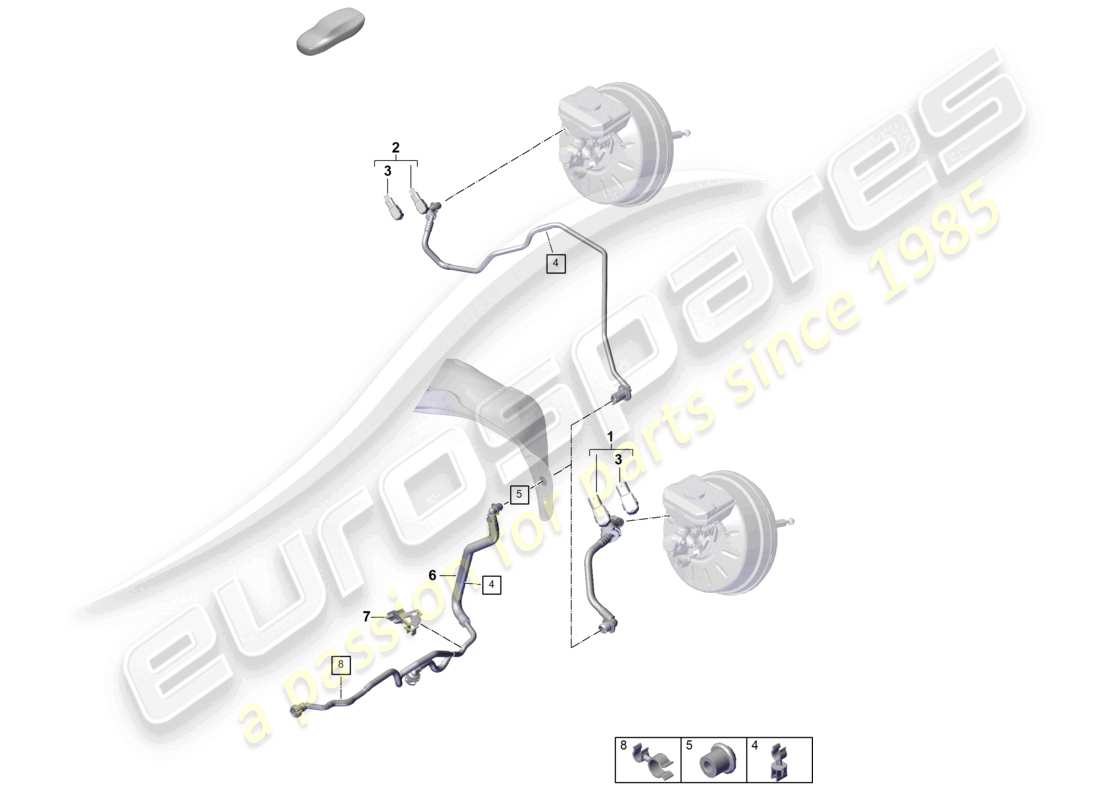 porsche 2023 (cayenne e3 pa) vacuum hoses for brake servo part diagram