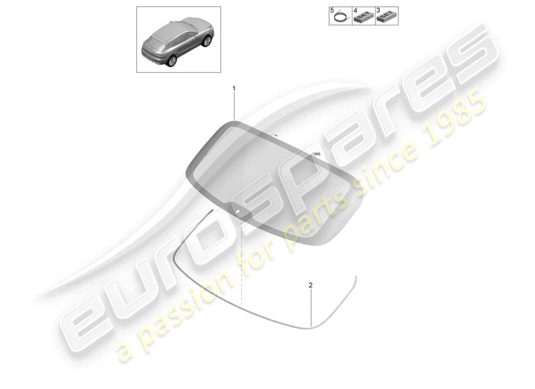 porsche 2021 (macan) rear window part diagram