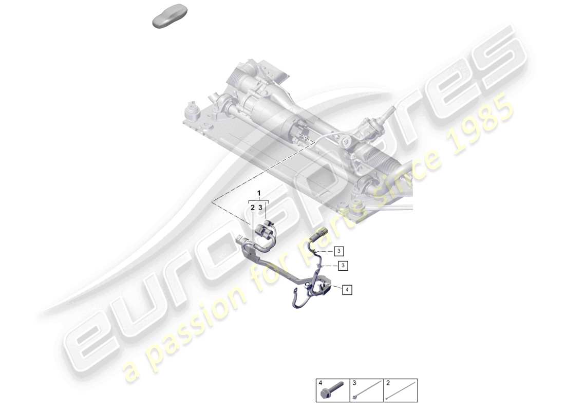 porsche 2026 (992-2) wiring set for electro- mechanical power steering part diagram