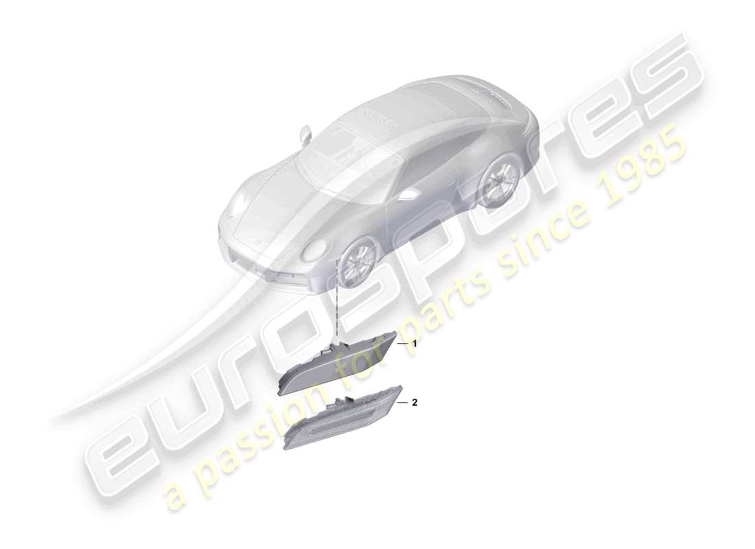 porsche 2026 (992-2) turn signal repeater side marker light part diagram