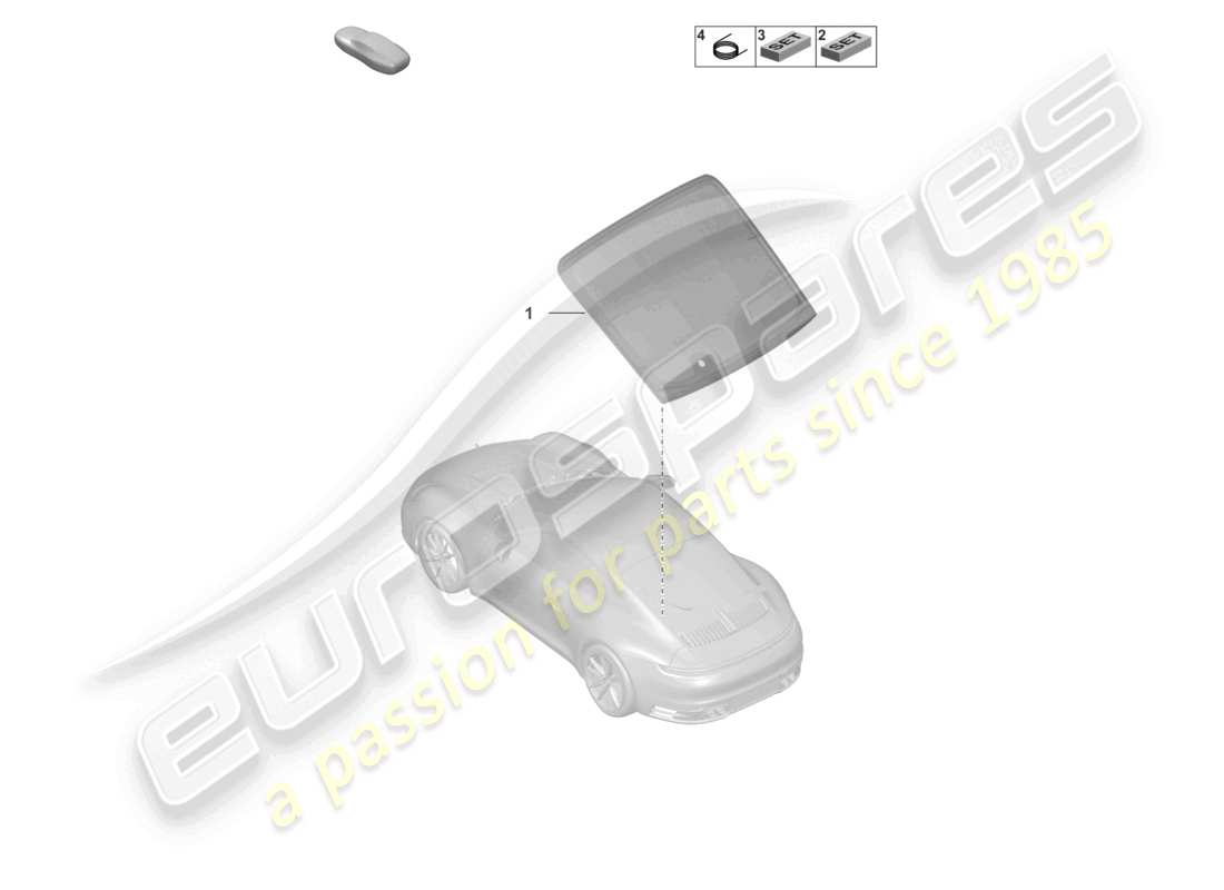 porsche 2021 (992-1) rear window part diagram