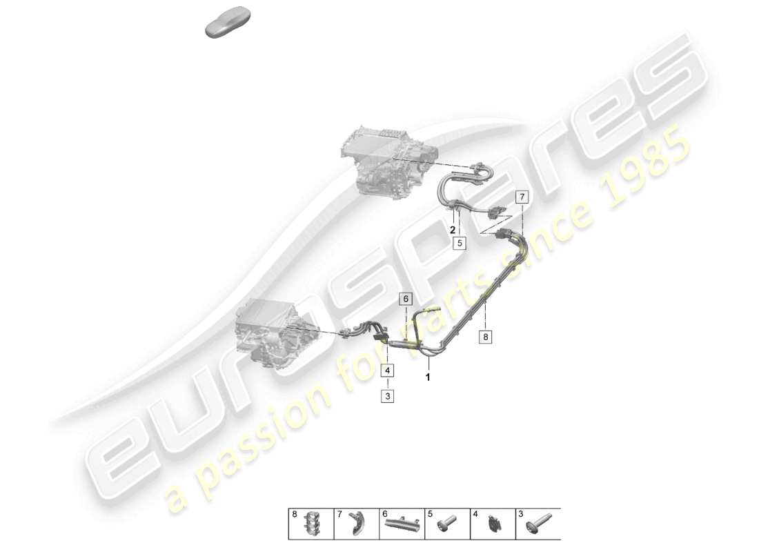 porsche 2024 (macan-e) high-voltage wiring set electric motor part diagram