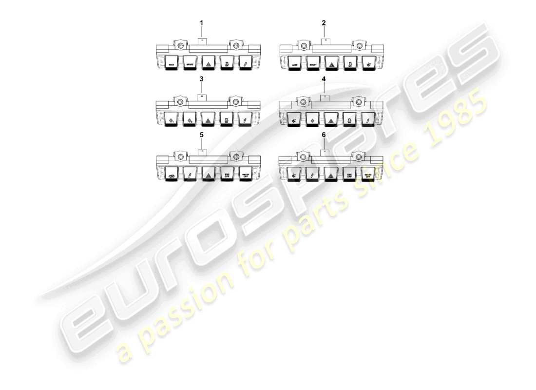 porsche 2024 (992-2 gt3/rs/st) switch module dashboard part diagram