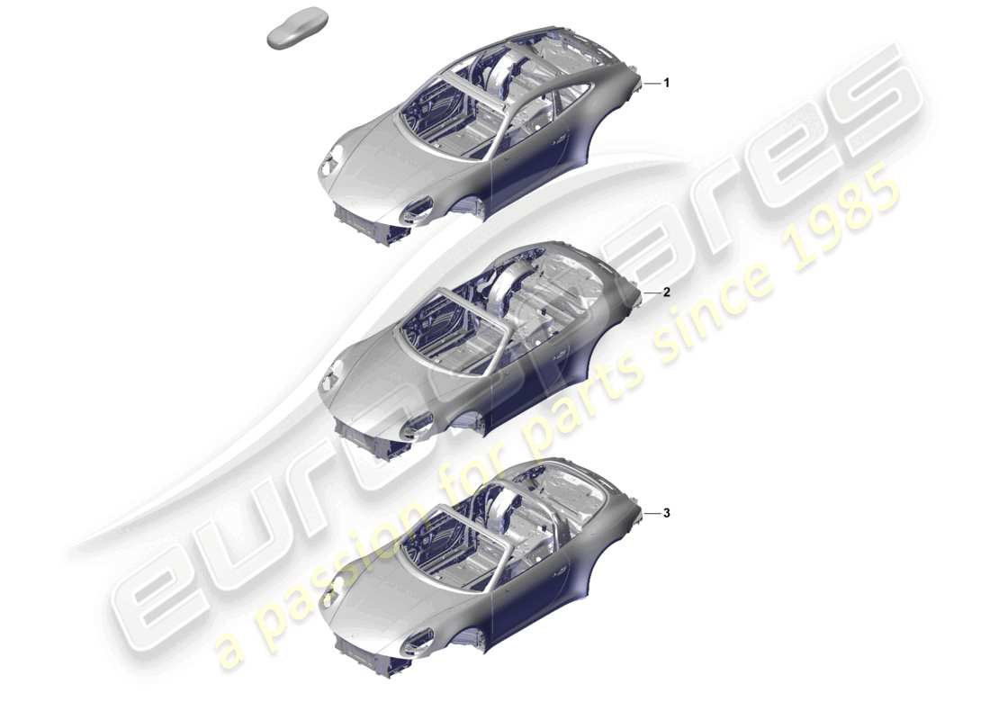 porsche 2025 (992-2) car body part diagram