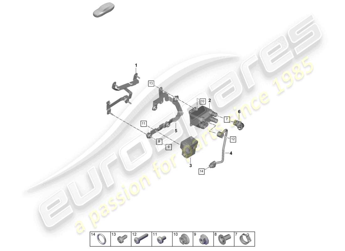 porsche 2025 (992-2) heating, air cond. system rear heat exchanger part diagram