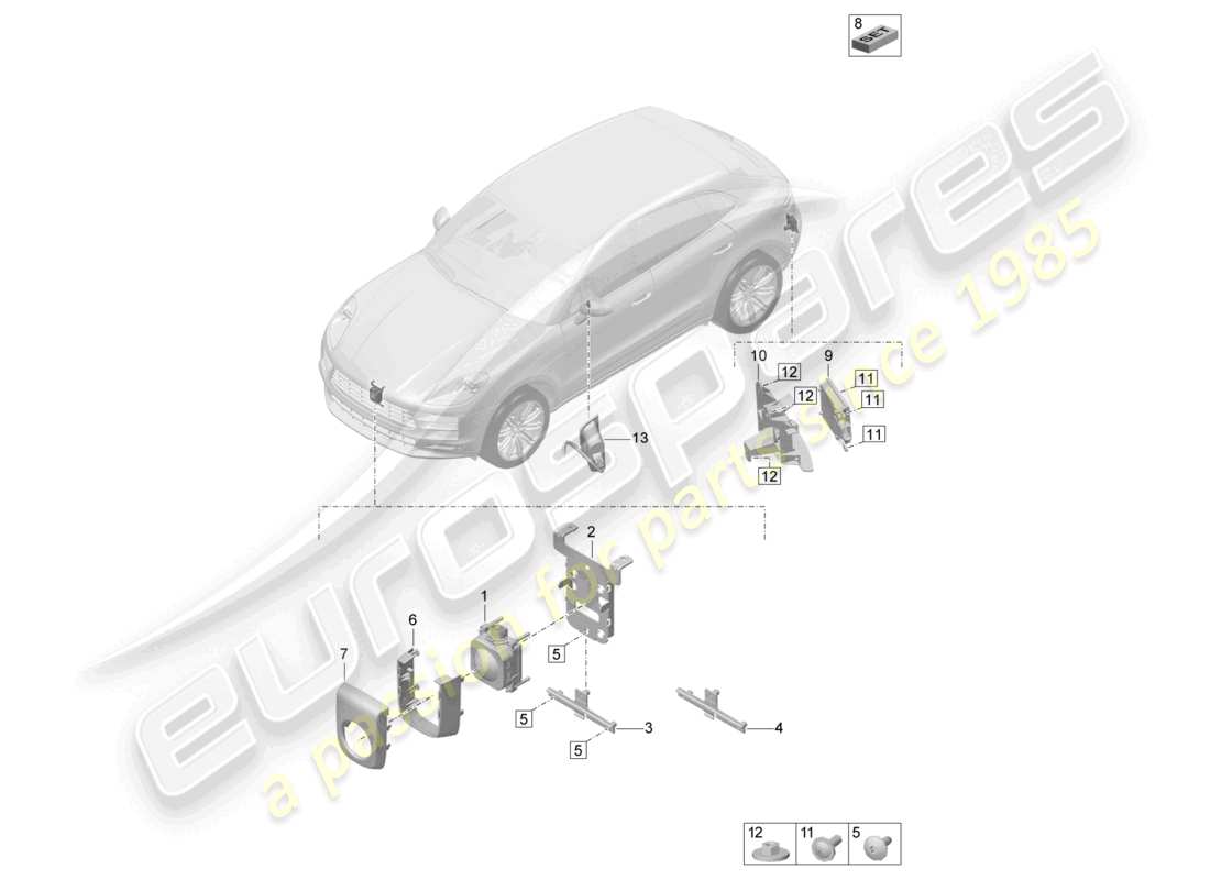 porsche 2021 (macan) driver assistance system radar sensor cruise-control system for vehicles with lane change assist part diagram