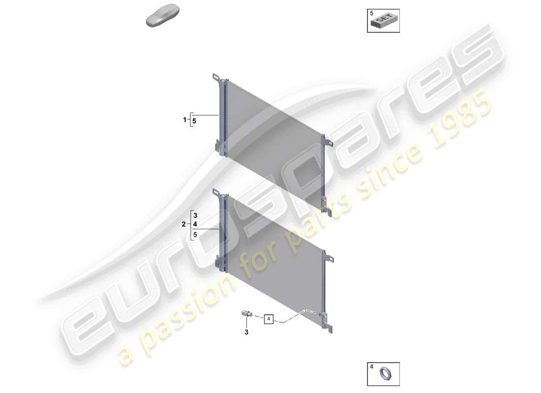 porsche 2023 (cayenne e3 pa) a/c condenser part diagram