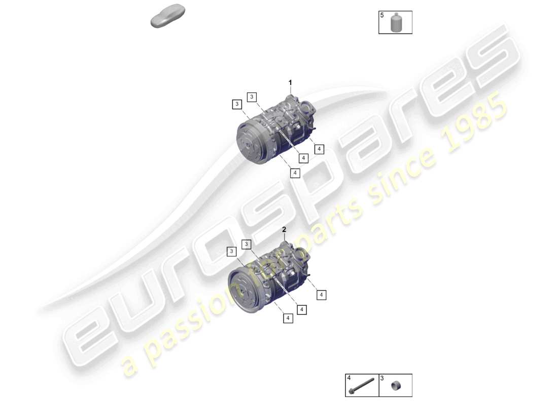 porsche 2023 (cayenne e3 pa) a/c compressor part diagram