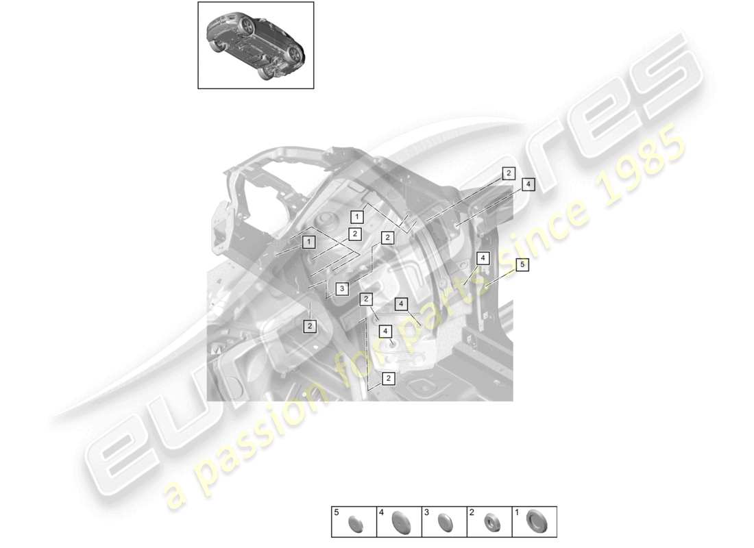 porsche 2021 (macan) bungs front end wheel housing part diagram