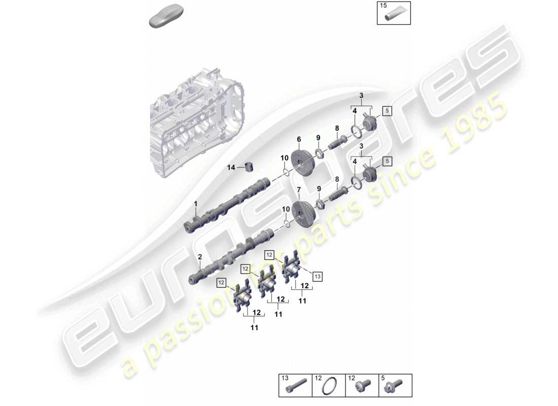 porsche 2021 (718 cayman gt4) camshaft camshaft adjuster unit parts diagram