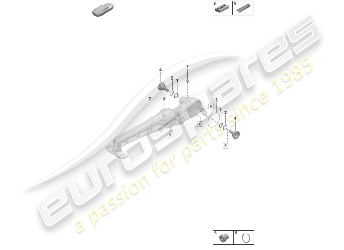 porsche 2022 (992-1) front axle differential individual parts part diagram
