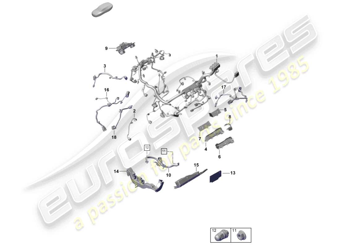 porsche 2024 (cayenne e3 pa) wiring looms engine part diagram