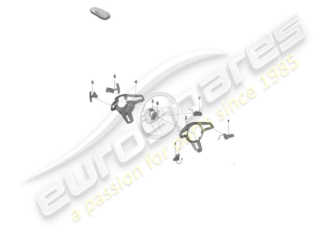 porsche 2025 (992-2 gt3/rs/st) accessories steering wheel part diagram