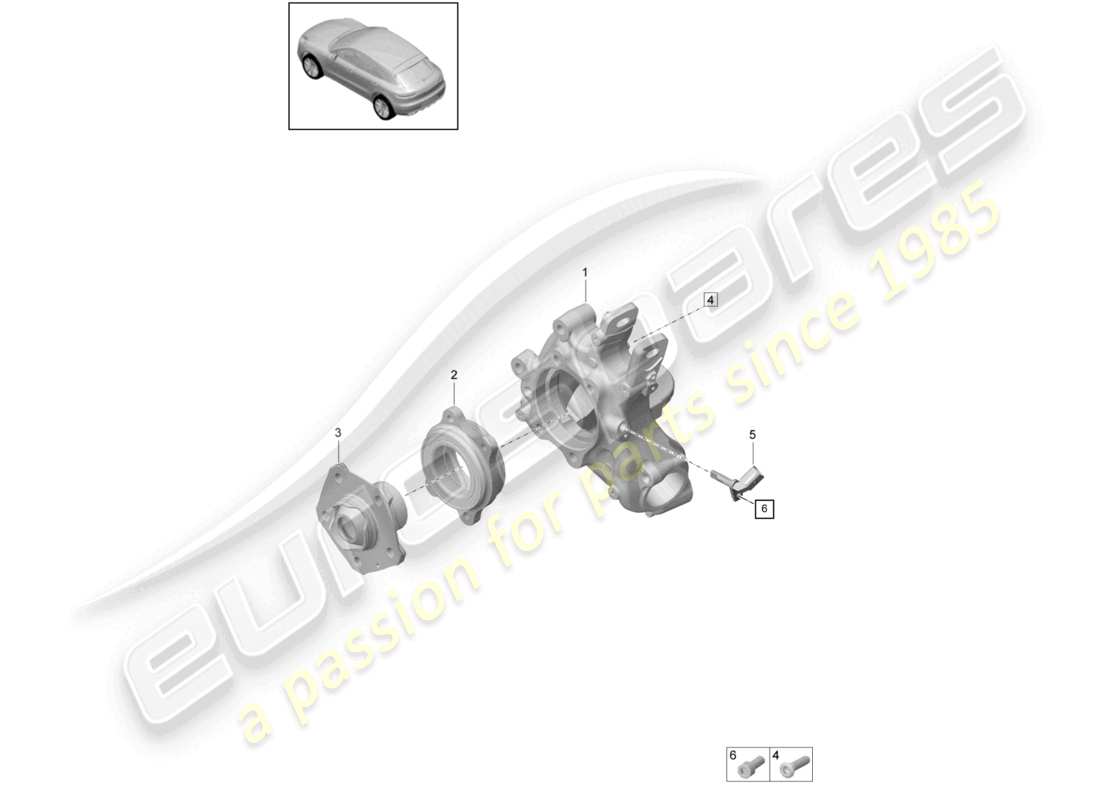 porsche 2021 (macan) wheel carrier wheel hub part diagram