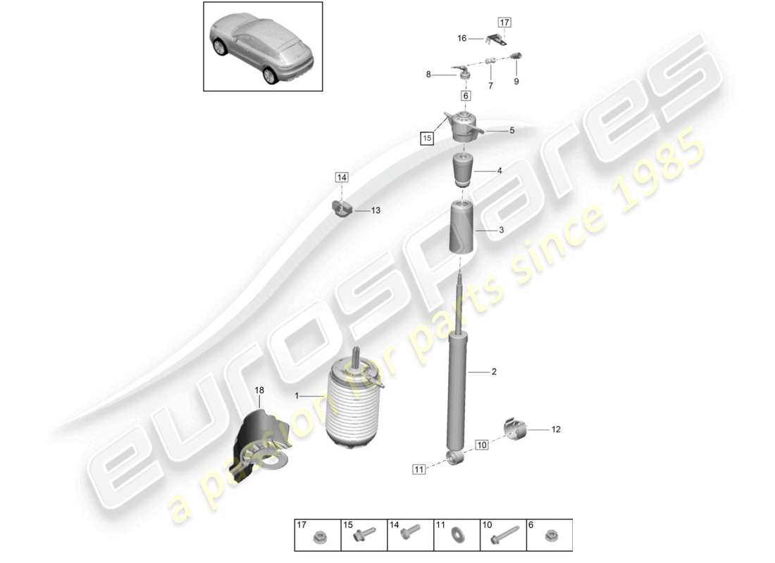 porsche 2021 (macan) air suspension part diagram