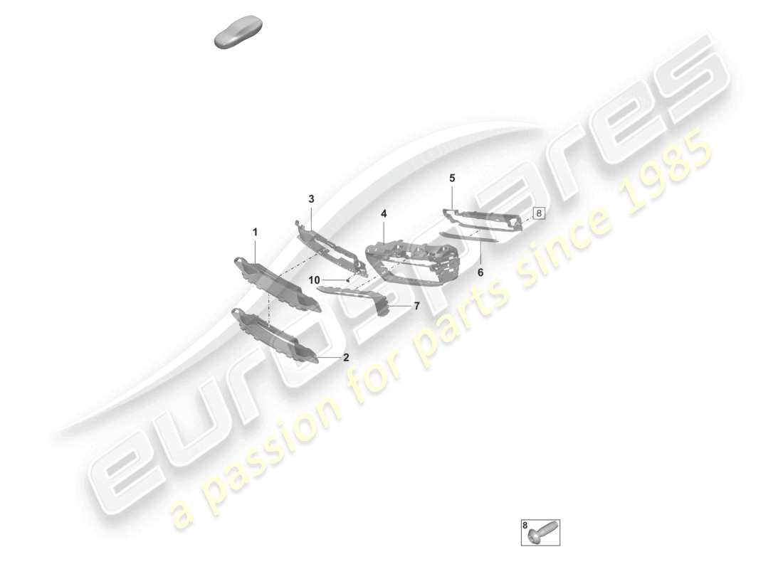 porsche 2021 (992-1) air guide front bumper sport design package part diagram