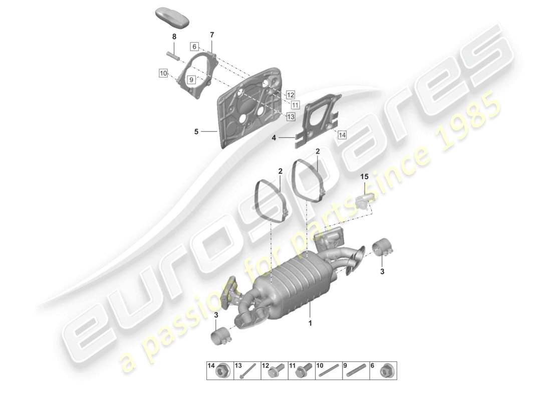 porsche 2025 (992-2) silencer part diagram