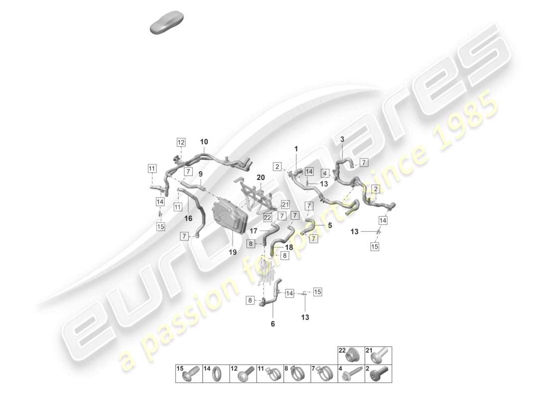 porsche 2020 (taycan 9j1-1) coolant pipe heating hose heater d - mj 2021>> part diagram