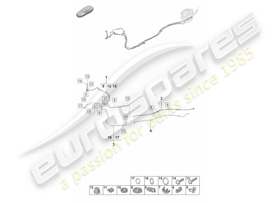 porsche 2024 (panamera 971-2) heating, air cond. system for vehicles with hybrid drive refrigerant circuit underbody part diagram