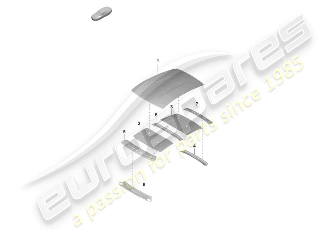 porsche 2020 (taycan 9j1-1) outer roof panel damping part diagram