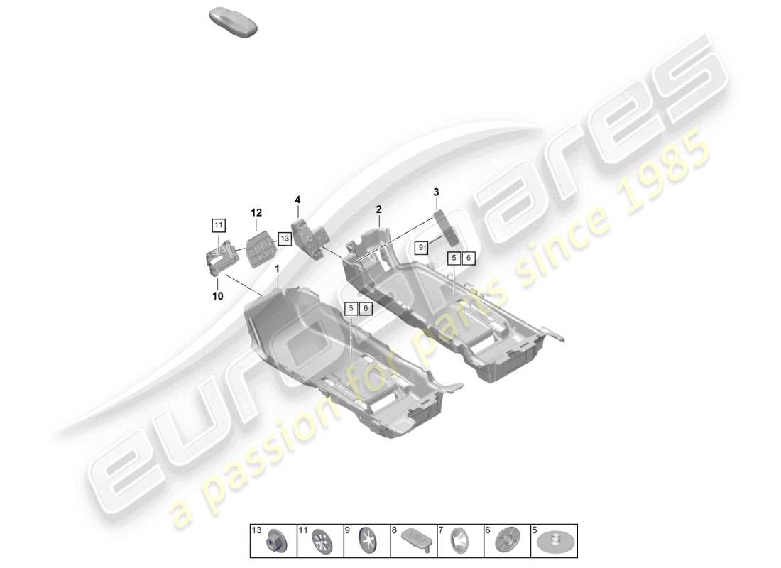 porsche 2026 (taycan 9j1-2) flooring (carpet) trims part diagram