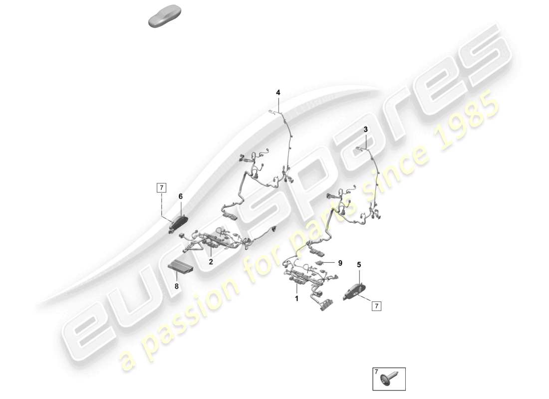 porsche 2025 (macan-e) electrics standard seat part diagram