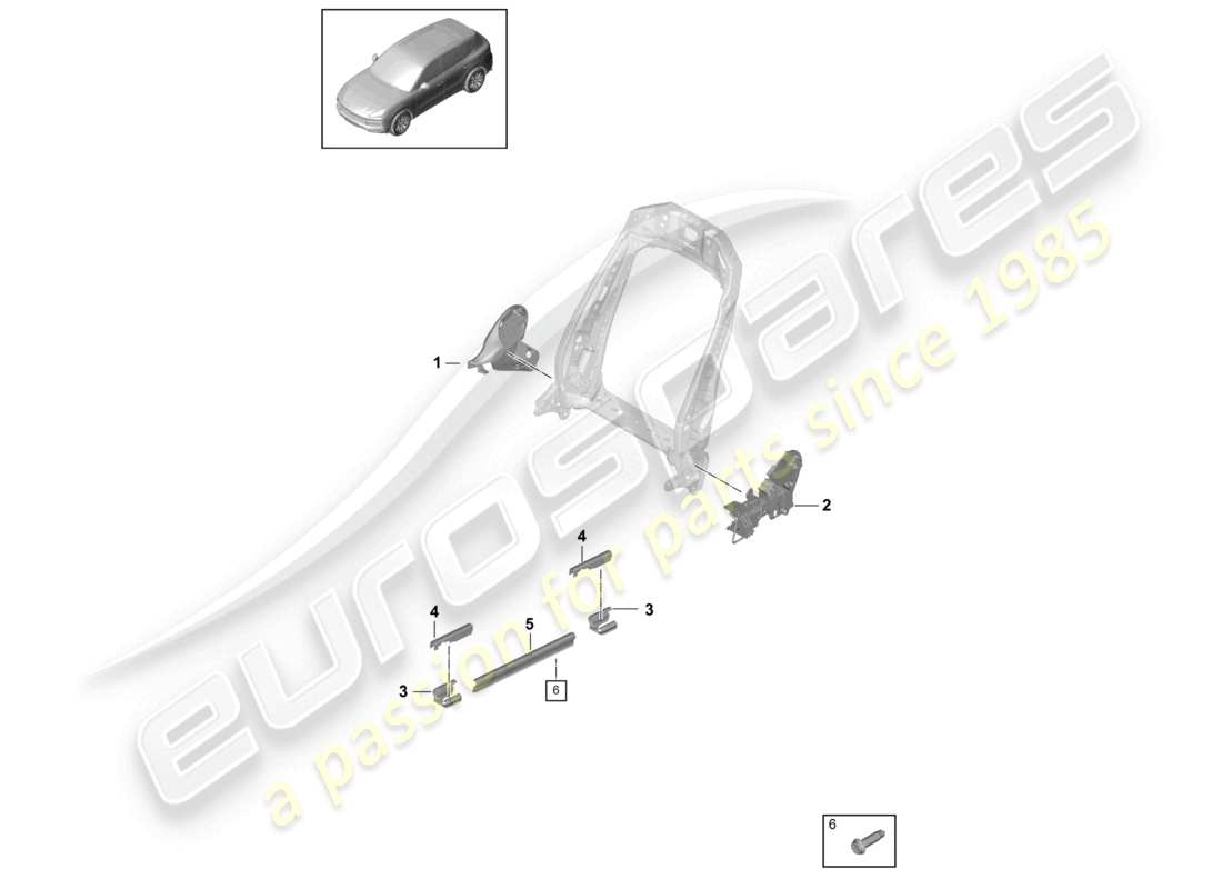 porsche 2022 (cayenne e3 9ya/9yb) seat front (complete) no longer available sports seat part diagram