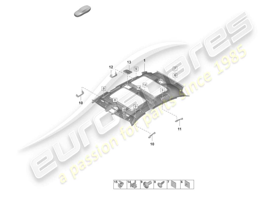 porsche 2023 (panamera 971-2) roof trim accessories part diagram