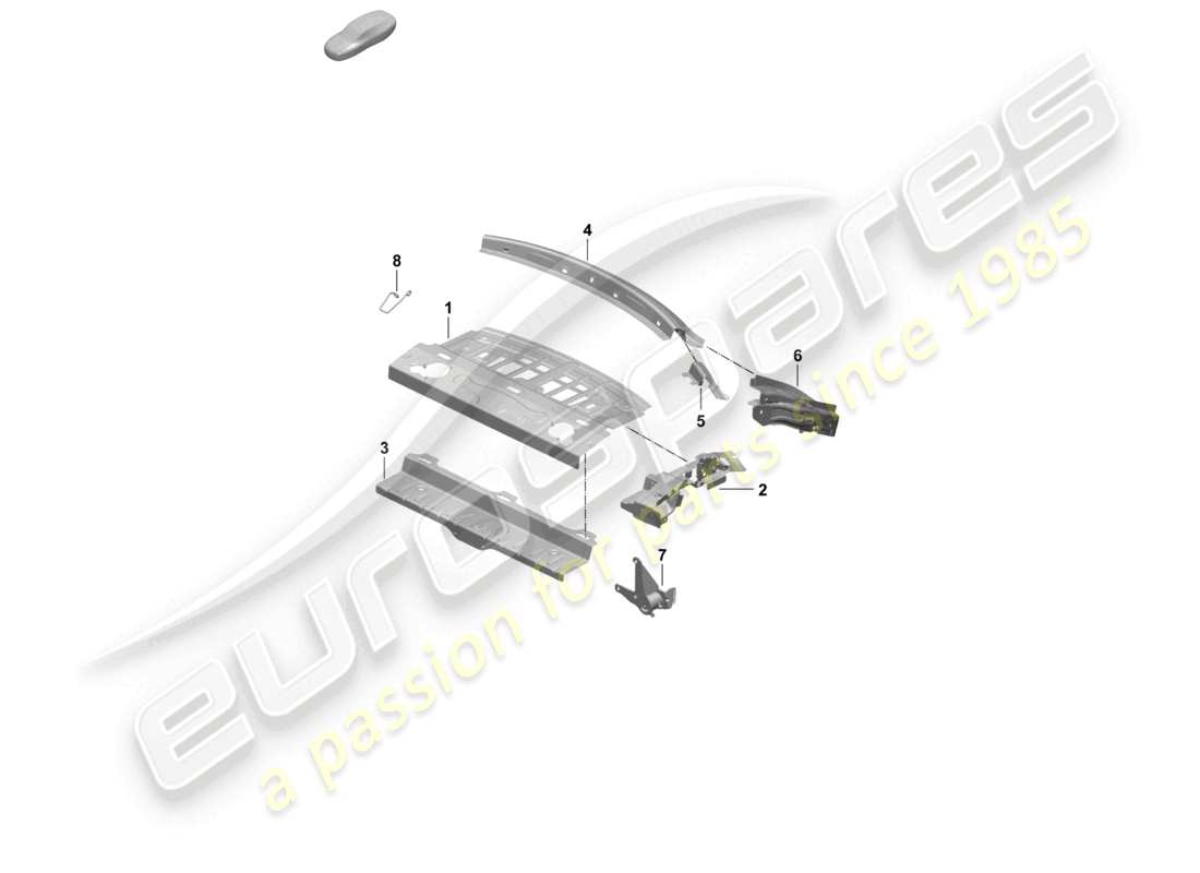 porsche 2026 (taycan 9j1-2) rear end rear shelf part diagram