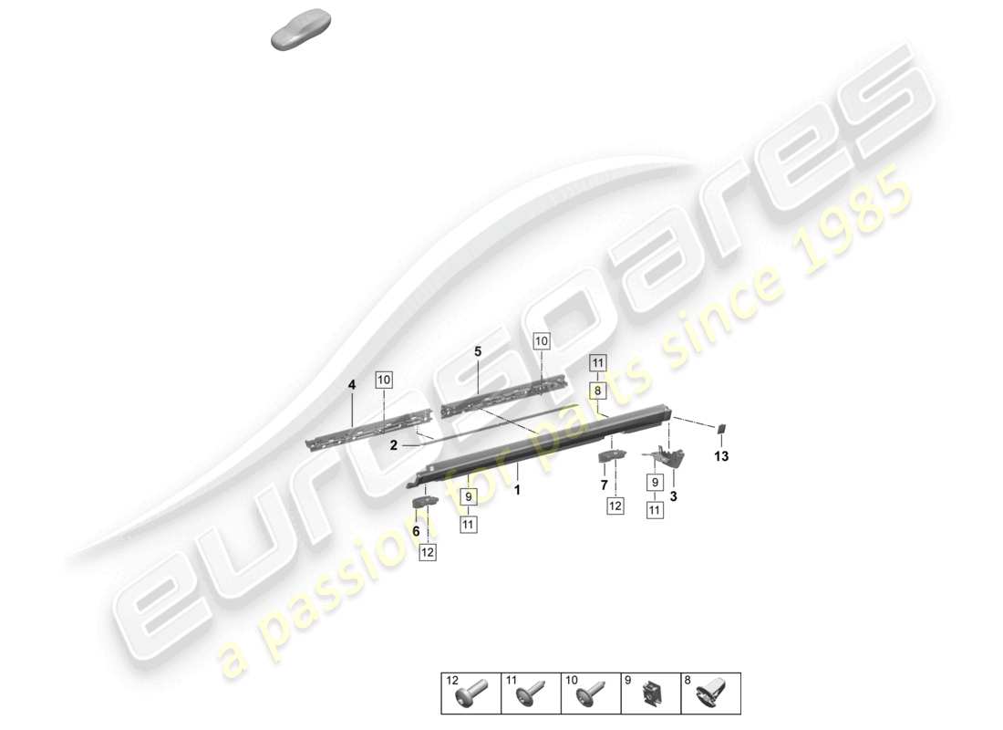 porsche 2025 (macan-e) side member trim outer accessories parts diagram