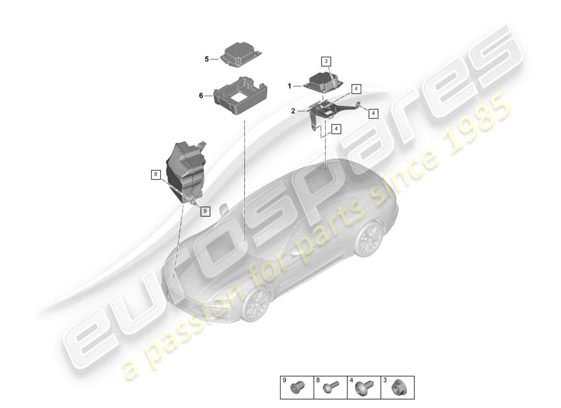 porsche 2026 (panamera 976) control unit for engine sound system sound system inner part diagram