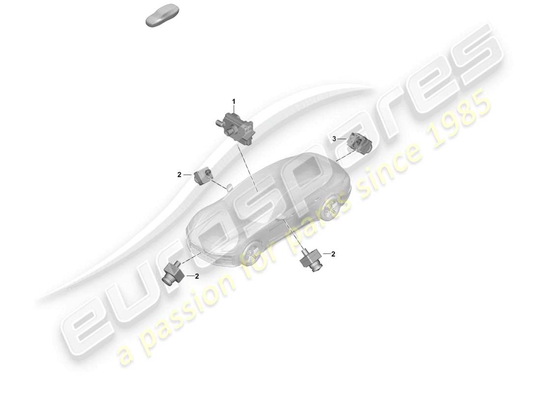 porsche 2025 (panamera 976) camera real top view front camera part diagram
